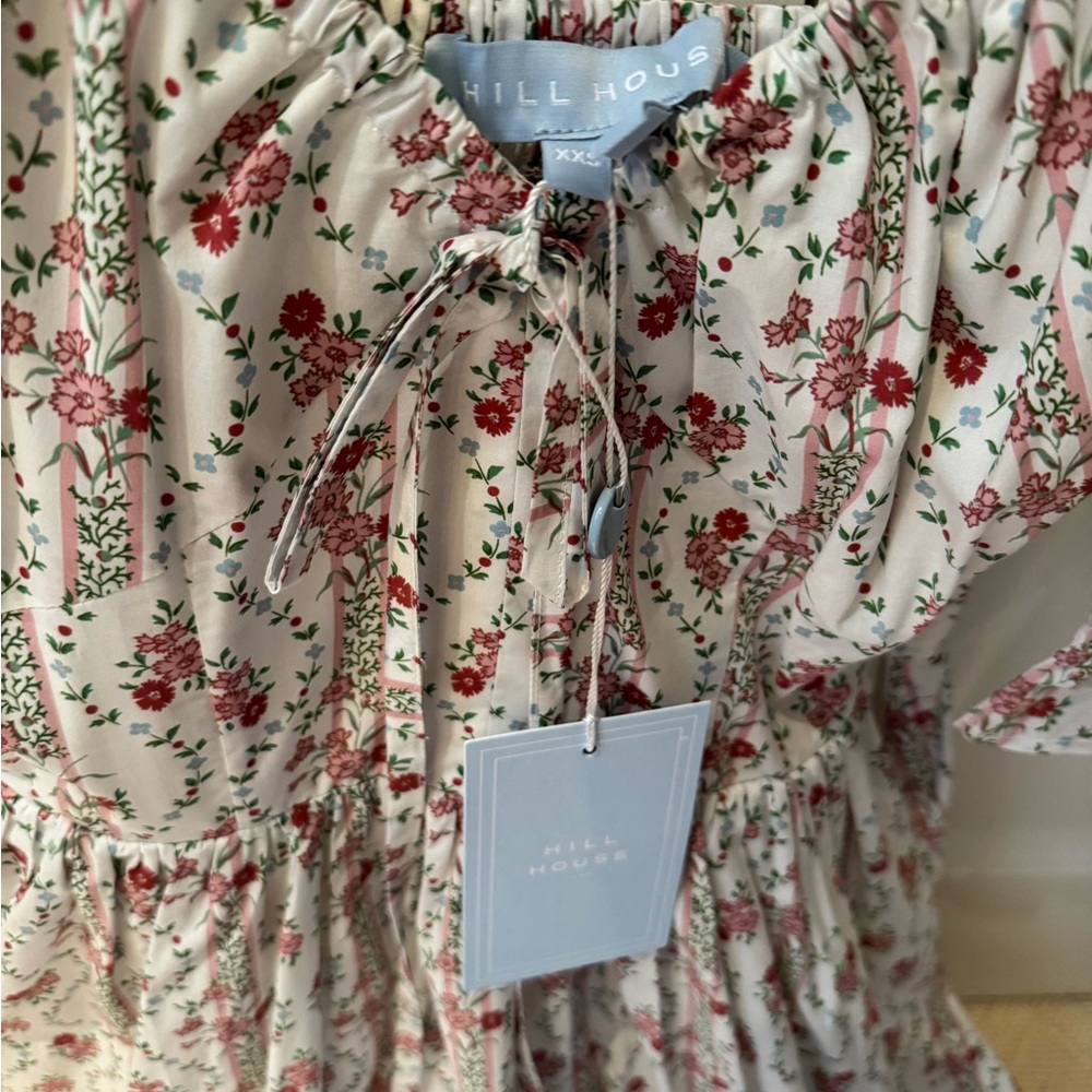 Hill House Ophelia Dress in Pink Vine Stripe NEW WITH TAGS - Size XXS - Picture 5 of 5